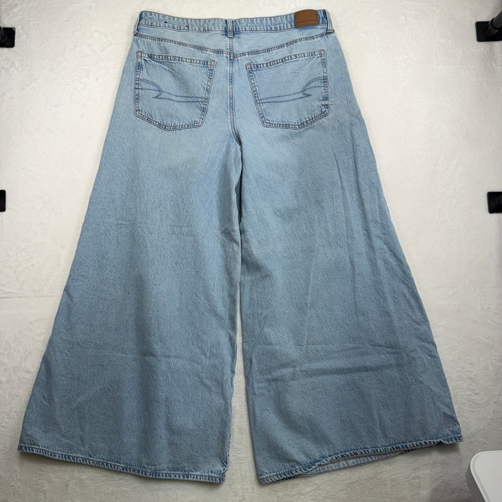 American Eagle 14 AE Dreamy Drape Strigid A-Line Fit Jeans Grunge Punk Festival - Picture 11 of 16